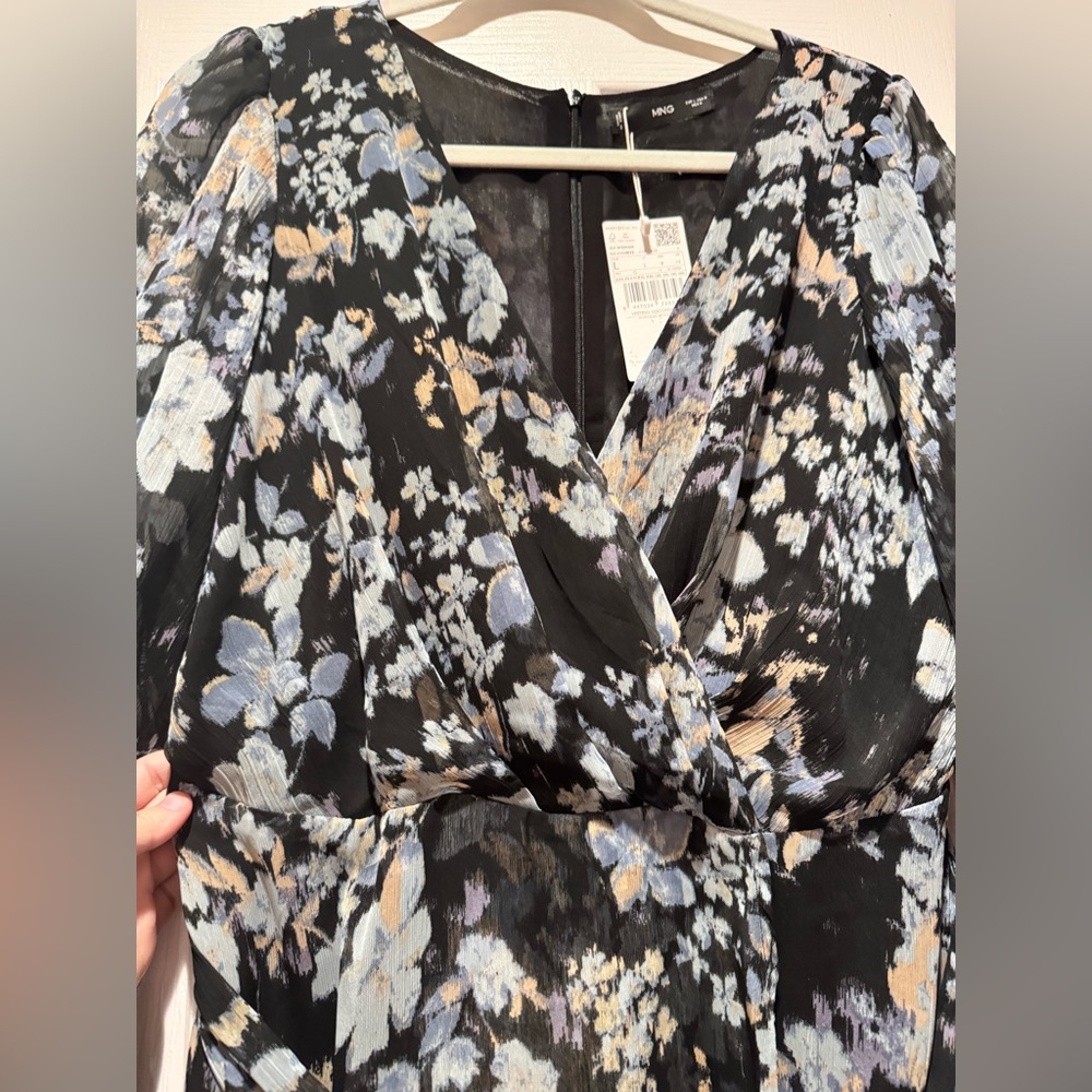 Mango Faux Wrap Midi Dress - Large - Picture 6 of 12